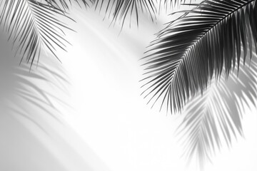 Palm leaf shadows on a bright background