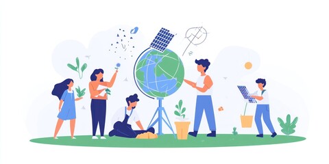 Fototapeta premium People working together to protect and improve the planets environment