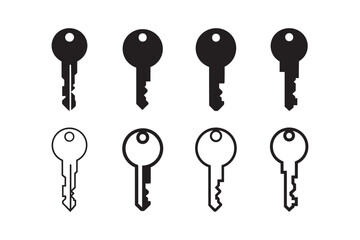 set of keys silhouettes