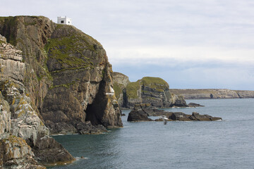 Breathtaking coastline at South Stack on Anglesey in Wales.