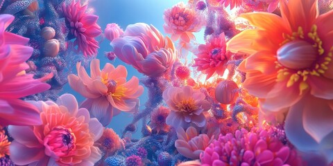 Colorful flowers of different shapes and sizes displayed beautifully together