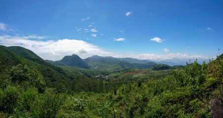 Mountain Landscape Under a Dramatic Cloudy Sky