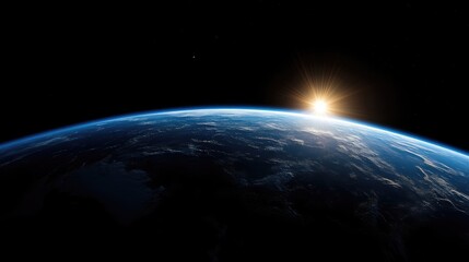 Obraz premium Earth rising in space