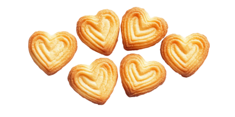 heart shaped cookies isolated