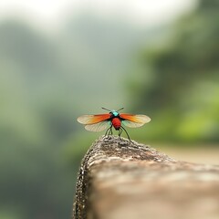 Jewel Bug on Rock for Rainforest Blurred Background.