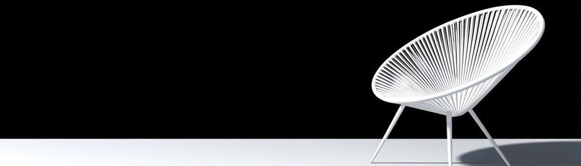 White modern chair on plain background. Modern design