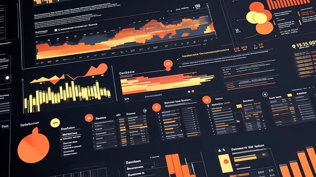 Intricate Data Visualization: A Complex Network of Charts and Graphs