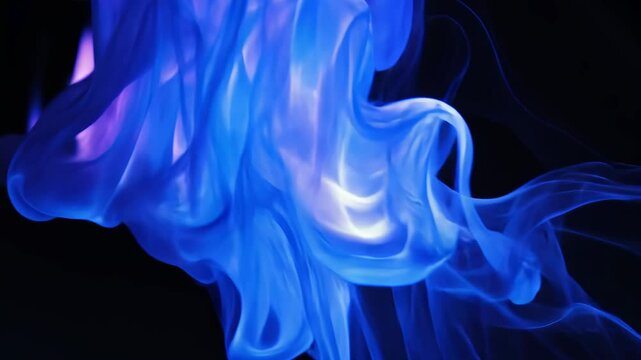 Swirling abstract blue flames, ideal for technology, energy visuals and International Day of Clean Energy