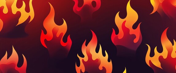 Abstract flame textures with gradient red and orange hues