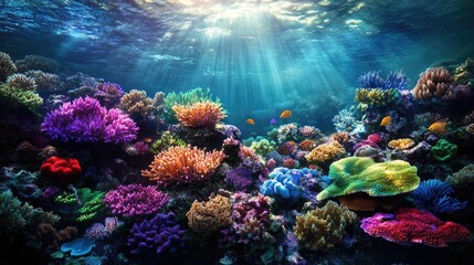 Obraz premium Vibrant Coral Reef Underwater Scene