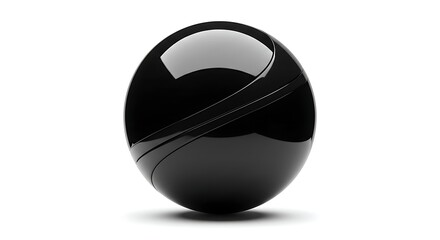 Glossy Black Sphere with Elegant Reflection