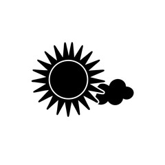 creative details Sun with a Tiny Cloud Passing By Icon vector illustration 