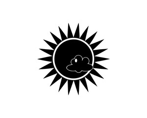 creative details Sun with a Tiny Cloud Passing By Icon vector illustration 