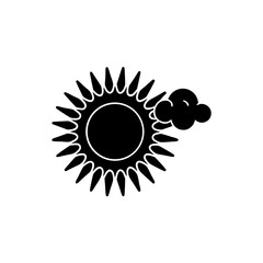 creative details Sun with a Tiny Cloud Passing By Icon vector illustration 