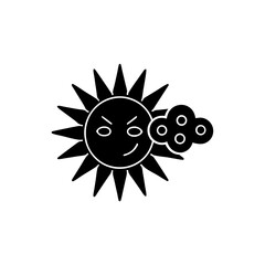 creative details Sun with a Tiny Cloud Passing By Icon vector illustration 