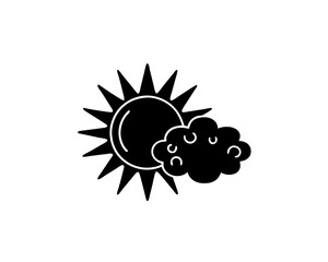 creative details Sun with a Tiny Cloud Passing By Icon vector illustration 