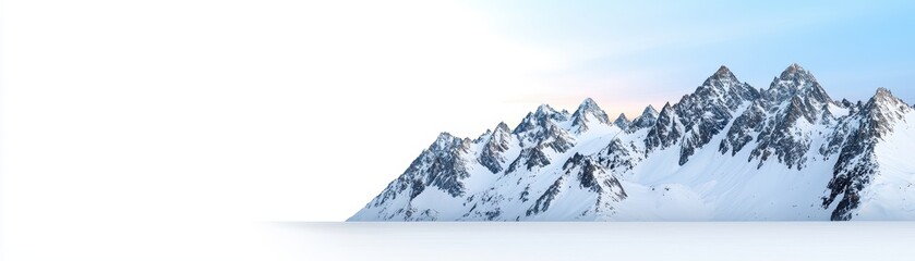 Obraz premium Majestic snow-capped mountains alpine region nature photography serene landscape wide-angle view tranquil beauty