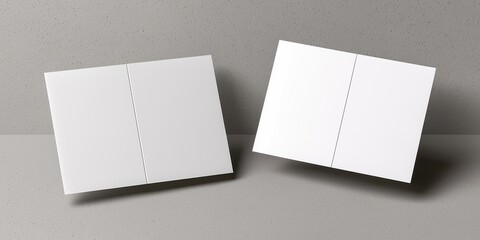 Minimalist white panels displayed in modern space artistic installation indoor contemporary viewpoint