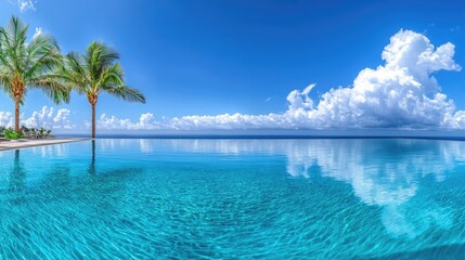Fototapeta premium Infinity Pool Overlooking the Ocean