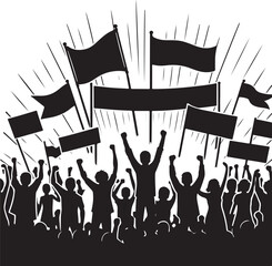 Protest crowd illustration