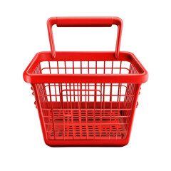Red Shopping Basket Empty Retail Consumerism