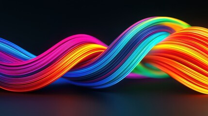Fototapeta premium Dynamic colorful waves abstract art digital design studio environment close-up view vivid energy play