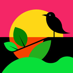 bird on a branch of tree