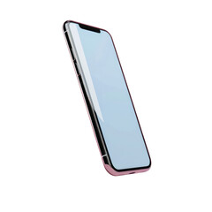 Pink blue pastel soft smartphone mobile floating in the air pastel screen mockup 3D render clay simple minimal for advertising.