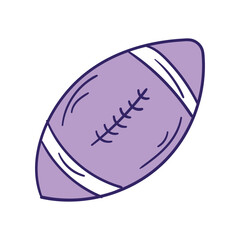 Rugby  color doodle icon with white background vector stock illustration