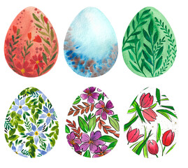 Illustration about Happy Easter greeting card or invitation. Happy Easter! Watercolor flower egg. Illustration of flower, watercolor, design