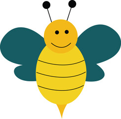 cute bee character illustration