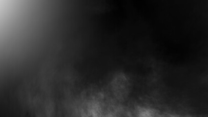 White fog or smoke on black background.	
