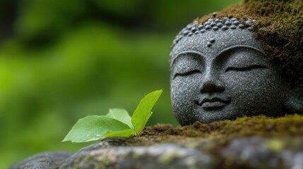 Obraz premium Peaceful Buddha Statue in Nature