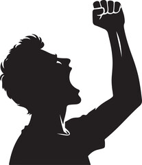 Shouting protesters artwork