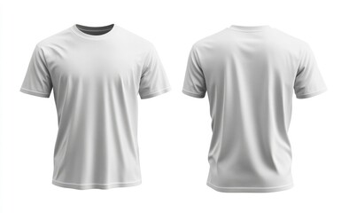 Blank White T-Shirt Mockup Front and Back View