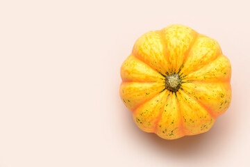 Fresh pumpkin on light background