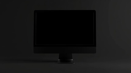Dark Enigma: A Black Desktop Computer on a Dark Background
