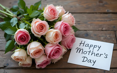 Heartfelt Wishes with Pink and White Roses