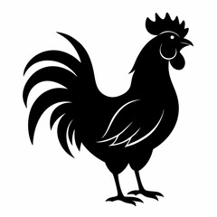 Classic Rooster Silhouette Art in Vector