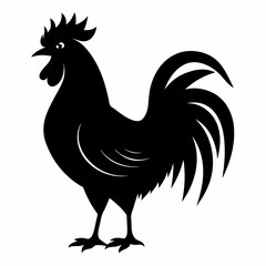 Classic Rooster Silhouette Art in Vector