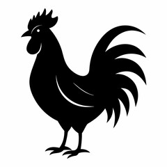 Classic Rooster Silhouette Art in Vector
