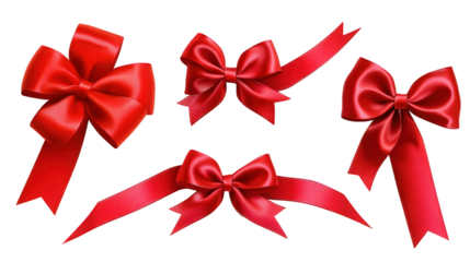 set of red bows