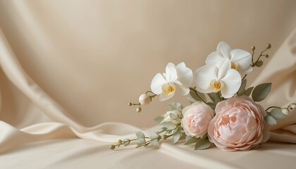 A luxurious floral arrangement featuring intricately detailed blooms in a very elegant setting