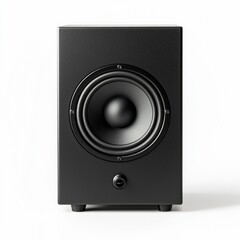 Obraz premium a black speaker isolated on white background 