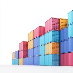 Fototapeta premium Advanced AI-Driven Cargo Handling at Futuristic Smart Ports for Efficient Container Management