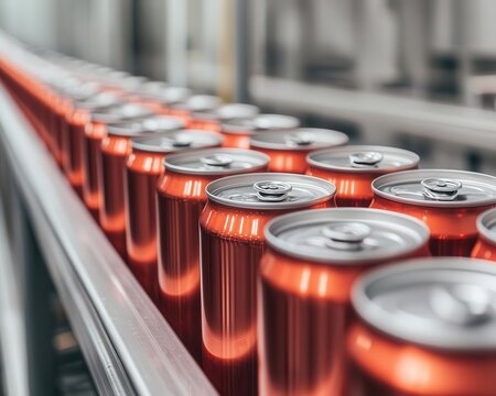 Macro shot of the highspeed rotary seamer, sealing cans in one continuous motion