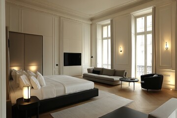 A Luxurious Bedroom Suite with Elegant Furniture and Details