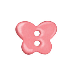 Butterfly shaped button cute pink