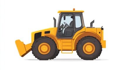 Fototapeta premium Yellow Construction Tractor with Front Loader