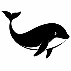 Obraz premium Clean Whale Vector Silhouette
